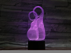 Creative 3D Lamp Abstract Shapes Graphics Nightlight Acrylic USB Illusion Ambiance Novelty Night Lights Table Decor Lamp 1304