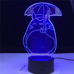 Totoro My Neighbor 3D Night light for Baby Bedroom Light Child Gift Led Night Lamp Totoro Umbrella Pretty Kids Led Nightlight