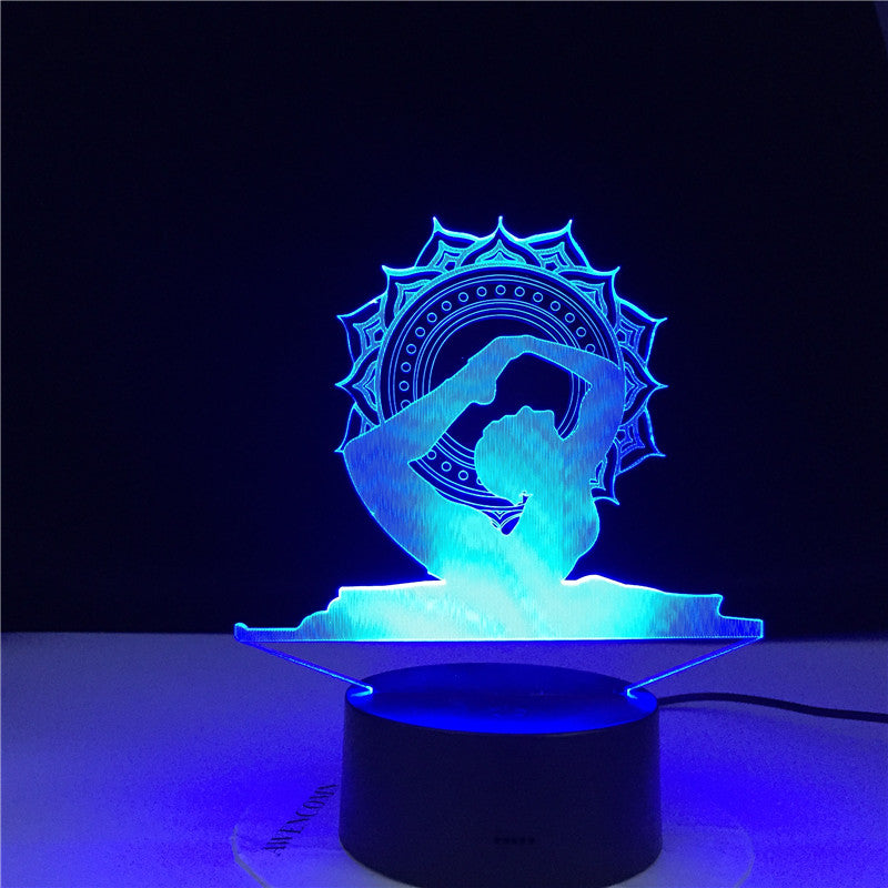 Modelling USB Yoga Table Lamp 3D LED Lampara Dancer NightLights 7 Colors Acrylic Bedside Sleep Lighting Home Decor Kids Gifts