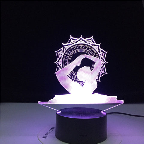 Modelling USB Yoga Table Lamp 3D LED Lampara Dancer NightLights 7 Colors Acrylic Bedside Sleep Lighting Home Decor Kids Gifts