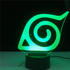 Konoha Naruto Logo Colorful Nightlight for Child Bedroom Decorative Light Cool Led Table Lamp Anime LED Night Light Gift for Him