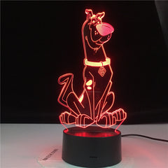 Scooby Doo Cute Cartoon Dog Figure Baby Nightlight Colorful Touch Sensor Kids Bedroom Bedside Table 3d Lamp LED Night Light