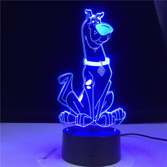 Scooby Doo Cute Cartoon Dog Figure Baby Nightlight Colorful Touch Sensor Kids Bedroom Bedside Table 3d Lamp LED Night Light