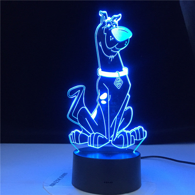 Scooby Doo Cute Cartoon Dog Figure Baby Nightlight Colorful Touch Sensor Kids Bedroom Bedside Table 3d Lamp LED Night Light