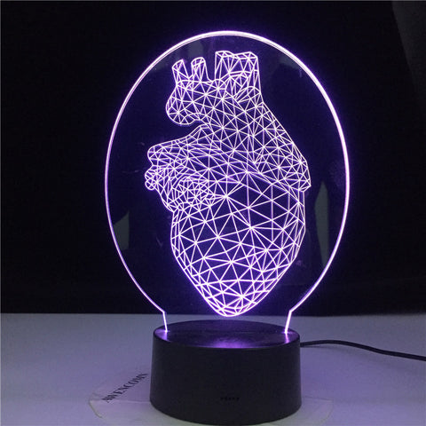 Heart Triangle Design Nightlight for Kids Bedroom Decor Light Dropshipping Led Table 3D Lamp Gift Newest Design Dropshipping