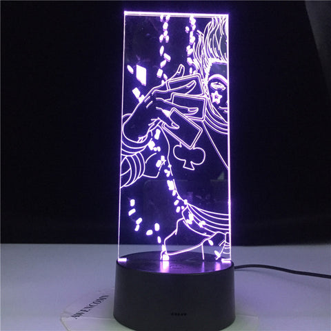 Hisoka Anime Hunter X Hunter Lamp Gift Acrylic 3d Night Light Led Color Changing Nightlight for Kids Bedroom Decoration Light
