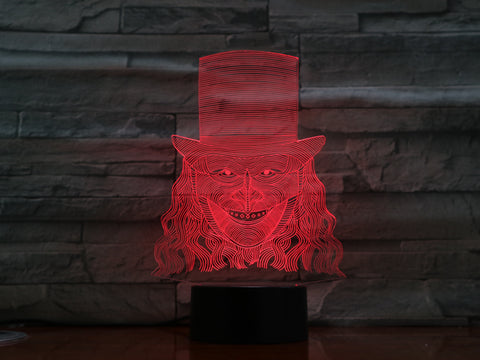 A Man in Hat - 3D Optical Illusion LED Lamp Hologram