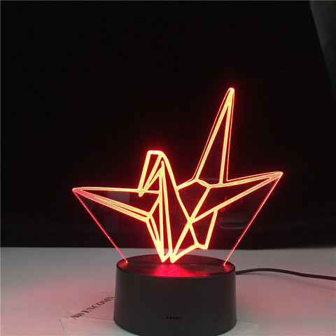 Paper Crane Gift Kids Night Lamp Touch Sensor Colorful Battery Powered Nightlight for Home Decoration Led Night Light