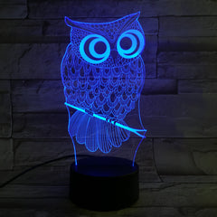 Cartoon 3D Night Light Animal Owl 7 Colors Change LED Table Lamp Art Home Child Bedroom Sleeping Decor Christmas Party Gifts 601