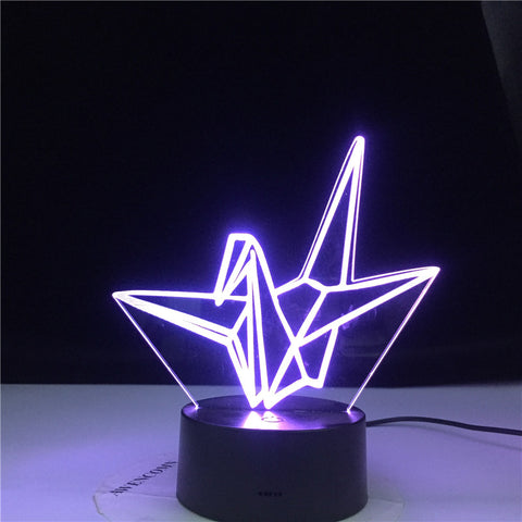 Paper Crane Gift Kids Night Lamp Touch Sensor Colorful Battery Powered Nightlight for Home Decoration Led Night Light