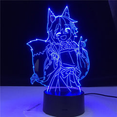 Senko San The Helpful Fox Figure 3d Lamp Nightlight Colors Changing Usb Battery Night Light for Girls Bedroom Decor Light