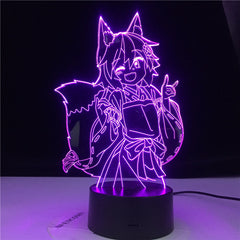 Senko San The Helpful Fox Figure 3d Lamp Nightlight Colors Changing Usb Battery Night Light for Girls Bedroom Decor Light