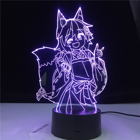 Senko San The Helpful Fox Figure 3d Lamp Nightlight Colors Changing Usb Battery Night Light for Girls Bedroom Decor Light