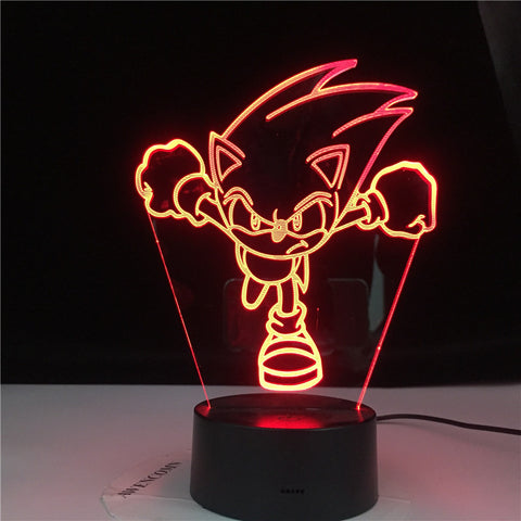 Running Sonic Figure Led Night Light for Kids Bedroom Decoration Nightlight Colors Changing Usb Desk Lamp The Hedgehog Gift