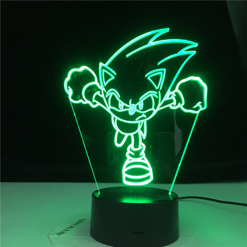 Running Sonic Figure Led Night Light for Kids Bedroom Decoration Nightlight Colors Changing Usb Desk Lamp The Hedgehog Gift