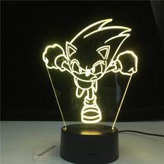 Running Sonic Figure Led Night Light for Kids Bedroom Decoration Nightlight Colors Changing Usb Desk Lamp The Hedgehog Gift