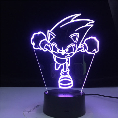 Running Sonic Figure Led Night Light for Kids Bedroom Decoration Nightlight Colors Changing Usb Desk Lamp The Hedgehog Gift