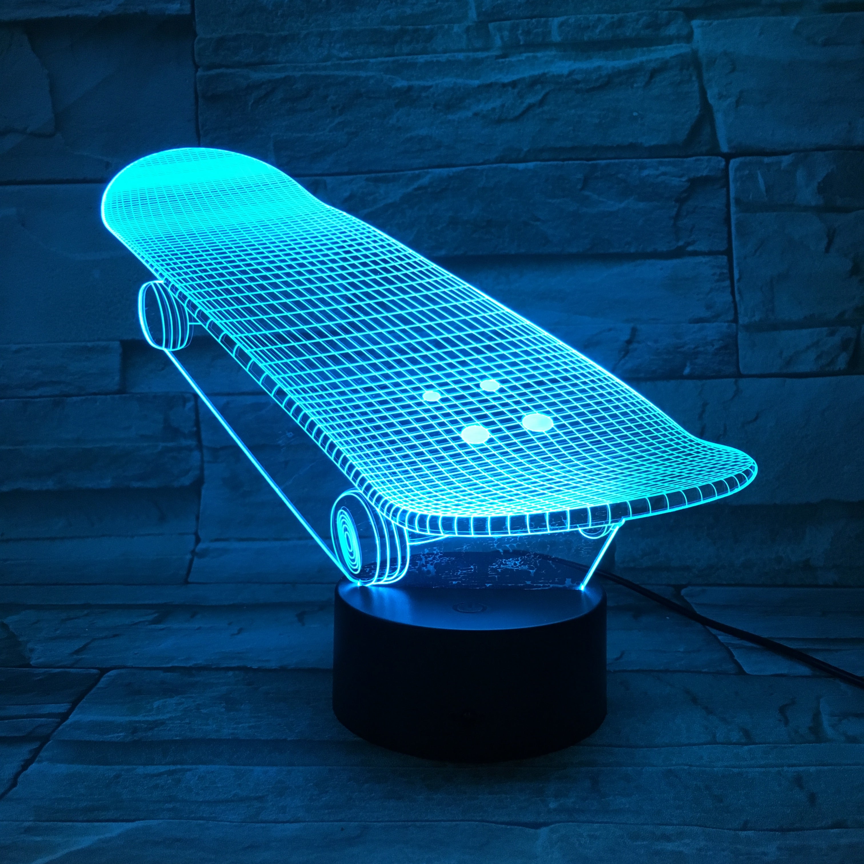 Skateboard  - 3D Optical Illusion LED Lamp Hologram