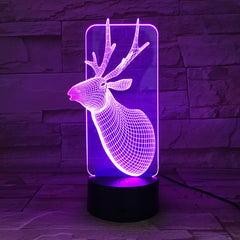 Deer 3D Lamp USB LED Lamp Home Decor Romantic Home Gift 7 Colors Gradient Change Fairy Light Desk Table Lights For Party AW-690
