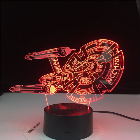 Star Wars Starship NCC 1701 3d LED Night Light for Child Bedroom Decor Color Changing Best Birthday Gift for Kids Night Lamp