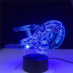 Star Wars Starship NCC 1701 3d LED Night Light for Child Bedroom Decor Color Changing Best Birthday Gift for Kids Night Lamp