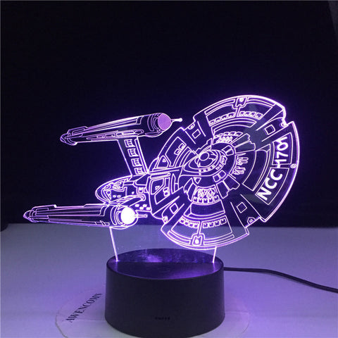 Star Wars Starship NCC 1701 3d LED Night Light for Child Bedroom Decor Color Changing Best Birthday Gift for Kids Night Lamp