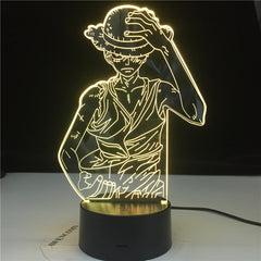 Anime One Piece Luffy Figure 3D Lamp Table Lamp USB Color Changing luminaria Child Sleeping LED Night light Boy Birthday Gift