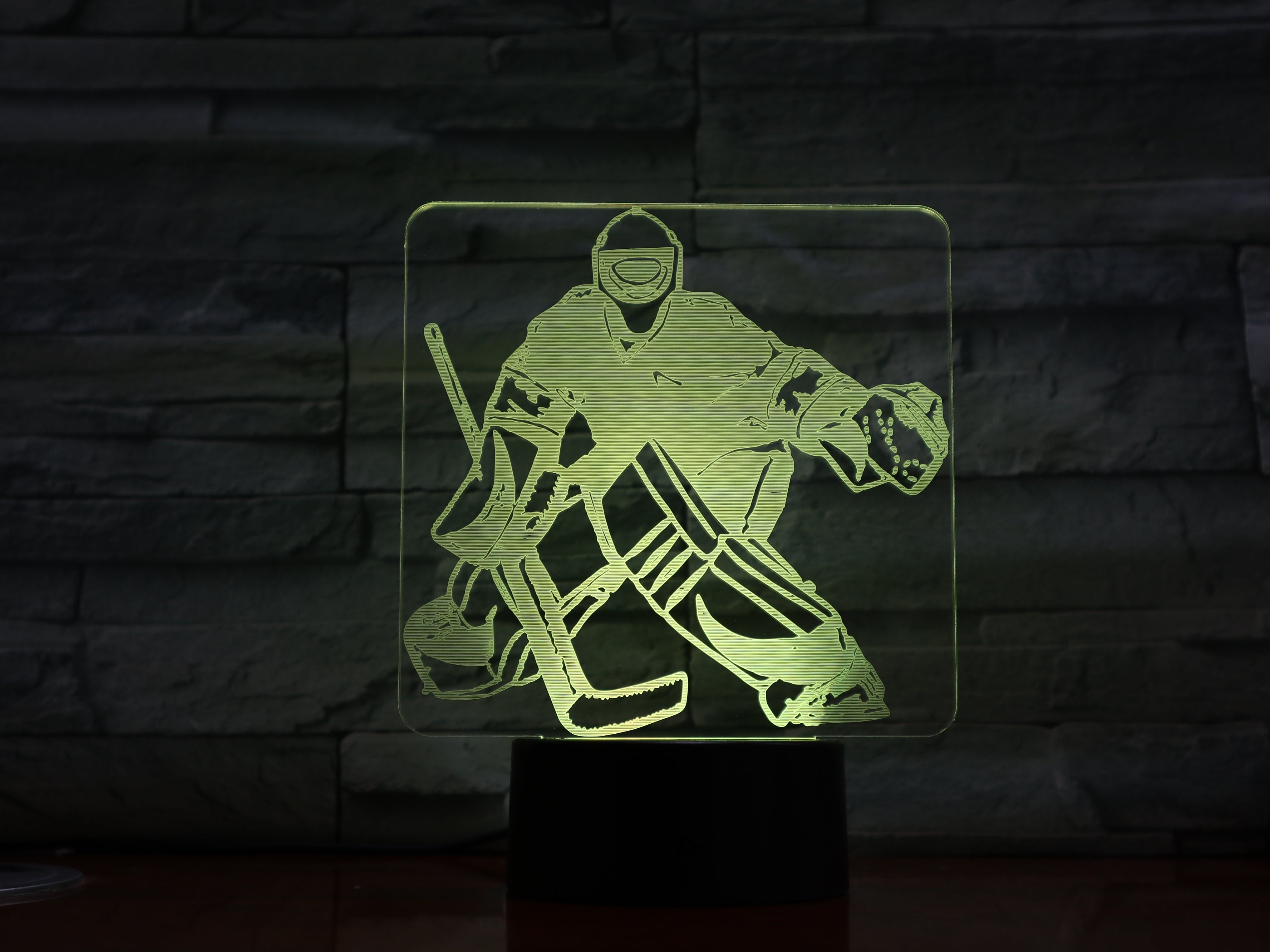 Hockey Player 1 - 3D Optical Illusion LED Lamp Hologram