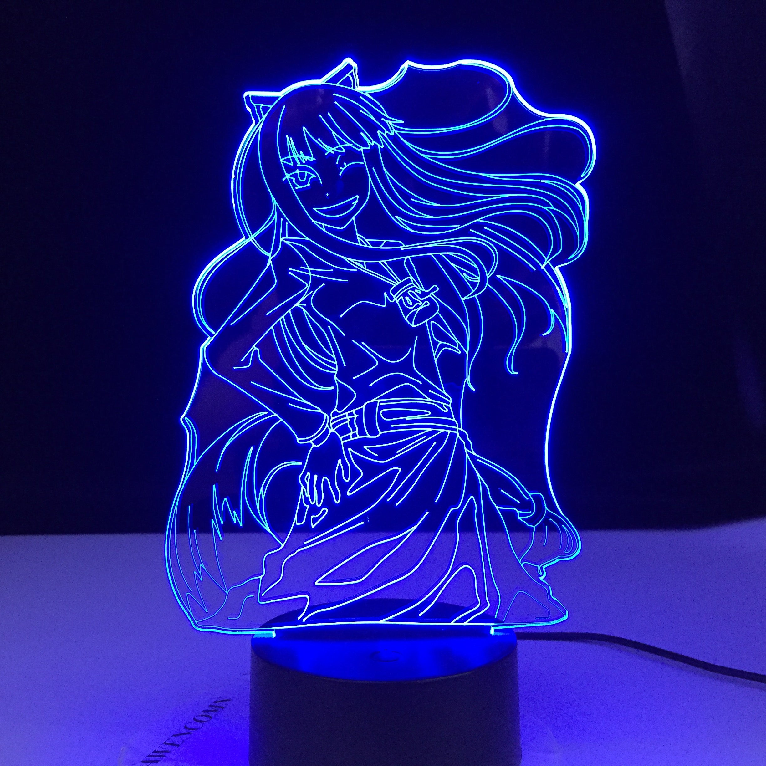 Inuyasha Kikyo Figure Girl Anime 3D Led Night Light for Dorm Decor Nightlight Birthday Gift for Child Kids Bedroom Night Lamp