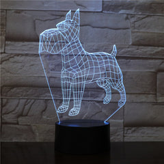 3D Led Night Lights Animal Dogs 7 Colors Changing Doberman Novelty Child Home Pinscher Luminaria Table Lamp Decor Gifts 2081