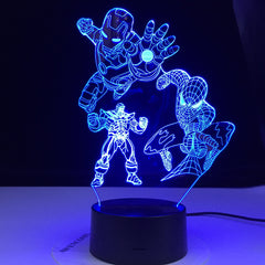 Iron Man Spiderman Thanos Marvel Team Figure Child Night Light Led Touch Sensor Colors Changing Nightlight for Home Decor Gift