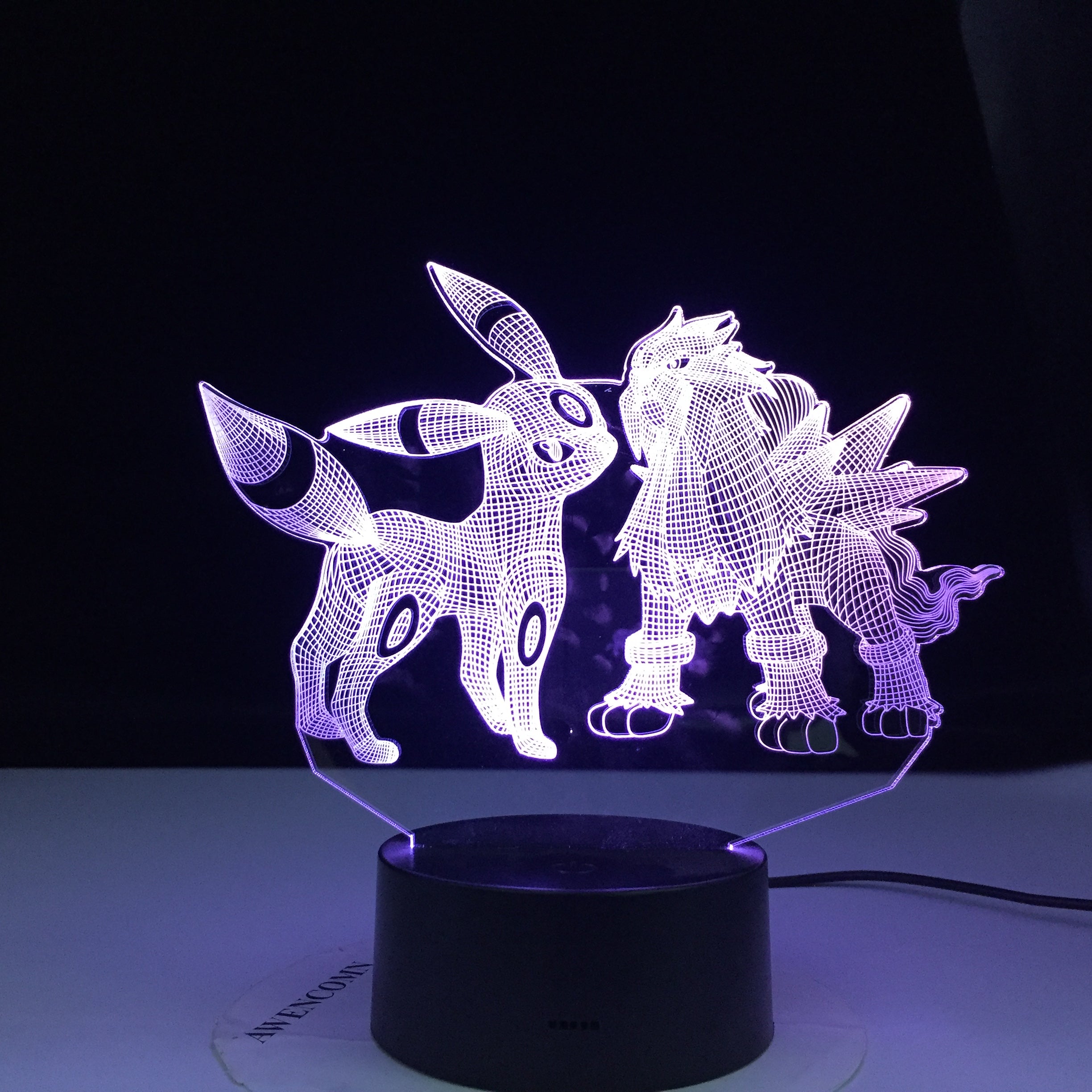 Umbreon and Entei Figure Kids Night Light Led Touch Sensor Colorful Bedroom Light Cool Table 3d Lamp Pokemon Safe Light Gift