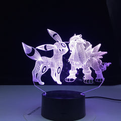 Umbreon and Entei Figure Kids Night Light Led Touch Sensor Colorful Bedroom Light Cool Table 3d Lamp Pokemon Safe Light Gift