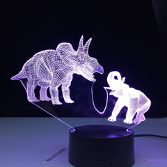 Dinosaur and Elephant Series 7/16 Colors Change LED Table Desk Lamp Kids Gift Home Decoration Touch Led Lamp 3D Night Light