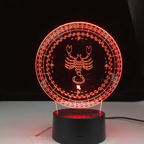 Scorpio Twelve Constellation Lamp Kids Night Light Led Colorful Touch Sensor Nightlight for Home Decoration Light Birthday Gift