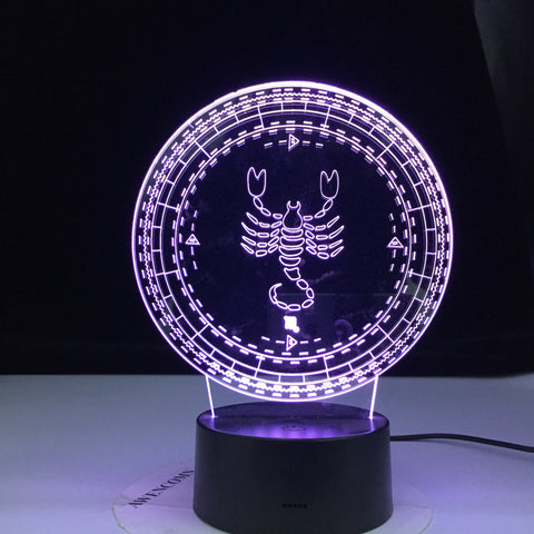 Scorpio Twelve Constellation Lamp Kids Night Light Led Colorful Touch Sensor Nightlight for Home Decoration Light Birthday Gift