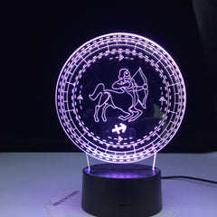 Sagittar Twelve Constellation 3d Lamp Kids Night Light Led Colorful Sensor Nightlight for Home Decoration Light Birthday Gift