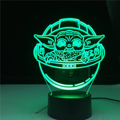 3D LED Mutilcolors Change Baby Yoda In His Career Decorative Light Usb Battery Powered Children Night Lamp 3d Lamp Gift Dropship
