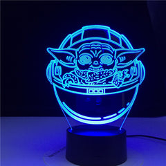 3D LED Mutilcolors Change Baby Yoda In His Career Decorative Light Usb Battery Powered Children Night Lamp 3d Lamp Gift Dropship