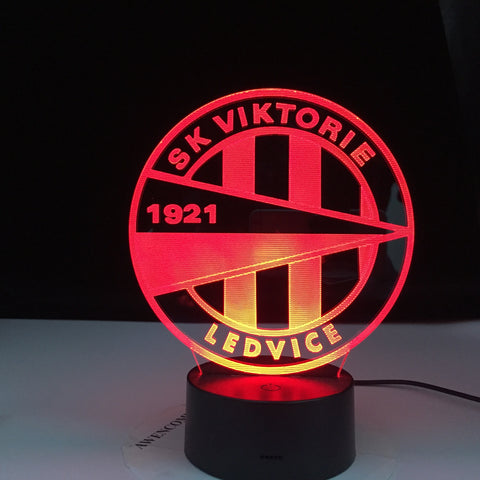 SK Viktorie 1921 LEDVICE Soccer Club Led Night Light 3d Illusion Colors Changing Nightlight for Home Decoration Bedside Lamp