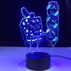 SpongeBob SquarePants Night light for Kid Bedroom Battery Powered Cartoon 3d Night Lamp for Children Cool Baby Led Nightlight
