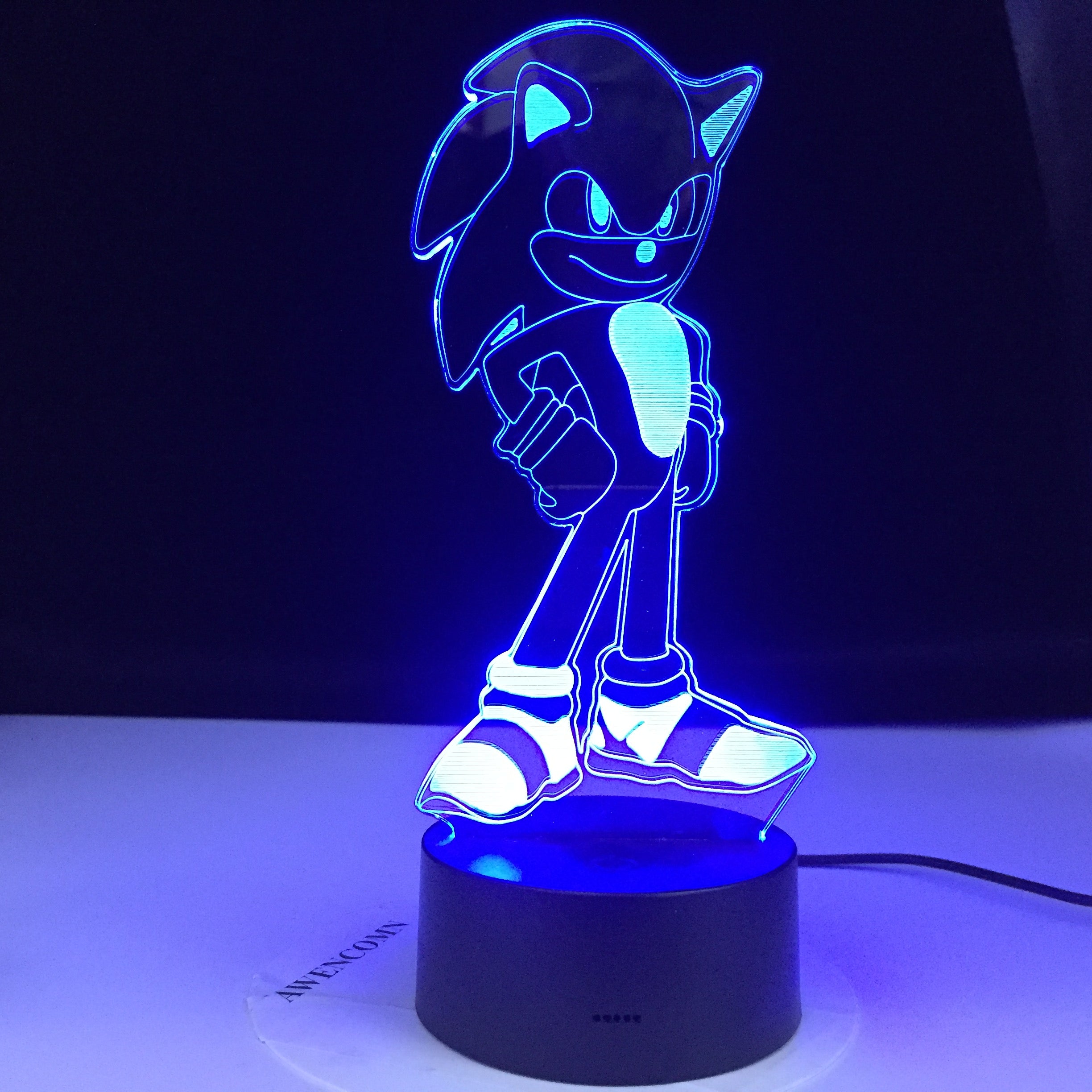 Lamparas Sonic 3D Cartoon Touch Lamp Remote Base Night Light Colors Bulbing Sensor Lighting Home Bedroom Decor Baby Kids Present