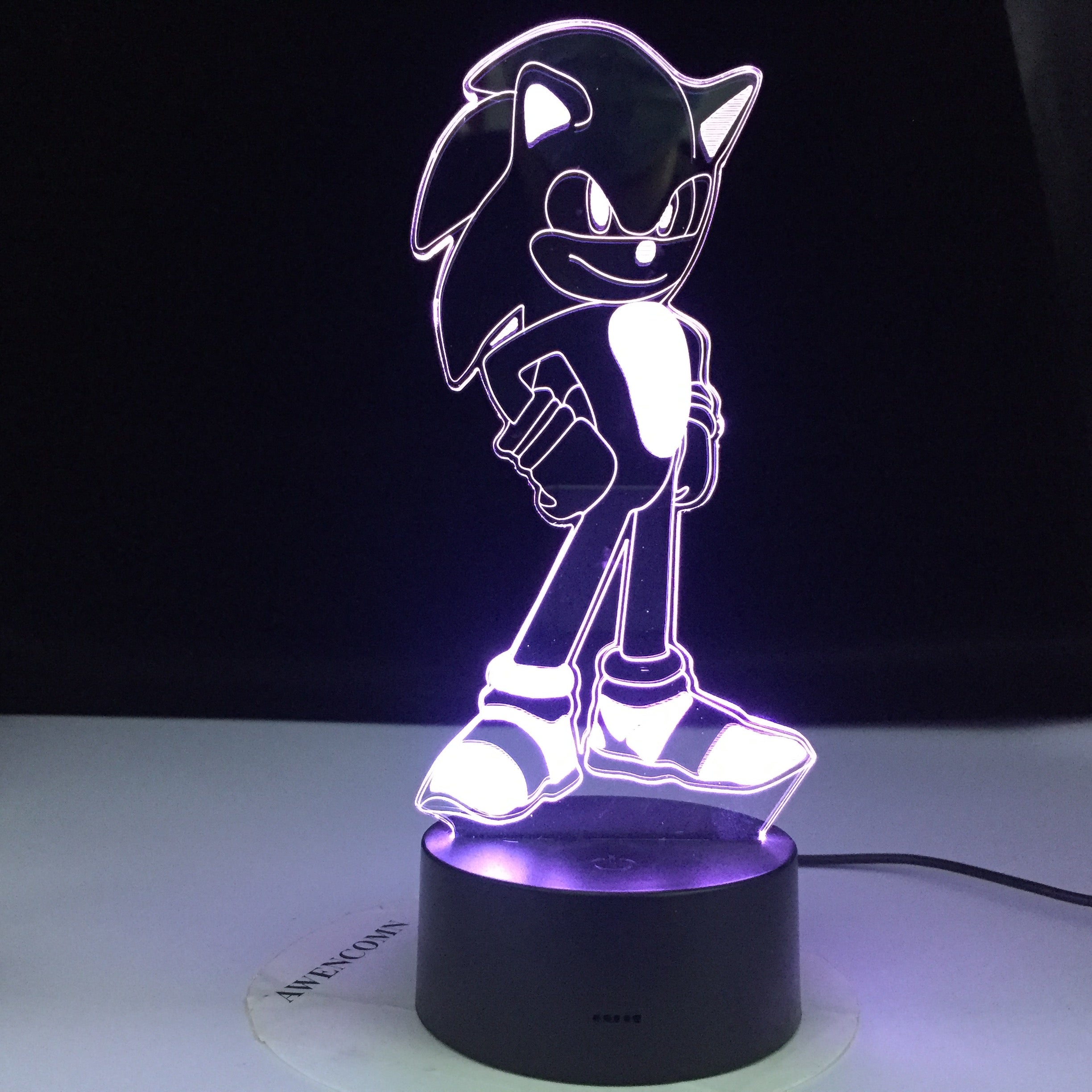 Lamparas Sonic 3D Cartoon Touch Lamp Remote Base Night Light Colors Bulbing Sensor Lighting Home Bedroom Decor Baby Kids Present
