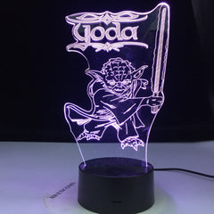 3d Led Night Light Star Wars Yoda Figure Desk Lamp for Kids Bedroom Decor Table Lamp Children Projection Light Star Wars Yoda
