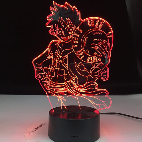 One Piece Luffy Figure 3D Lamp Anime Table Lamp USB Color Changing luminaria Child Sleeping LED Night light Boy Birthday Gift