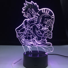 One Piece Luffy Figure 3D Lamp Anime Table Lamp USB Color Changing luminaria Child Sleeping LED Night light Boy Birthday Gift