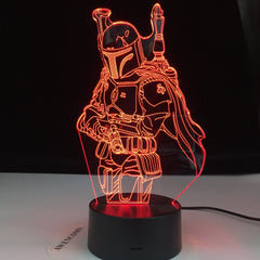 The Mandalorian Desk Lamp Boba Fett 3D illusion LED Night Lights Star Wars Model Lampen For kids Birthday Xmas Gifts