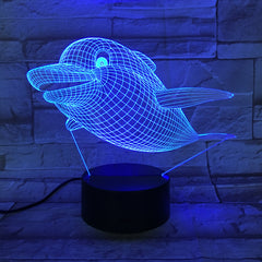 Dolphin New 3D LED Night Light Lamp Touch Control 7 Color Changing USB Touch LED Desk Table Lamp Birthday Mother's Gift AW-670