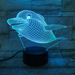 Dolphin New 3D LED Night Light Lamp Touch Control 7 Color Changing USB Touch LED Desk Table Lamp Birthday Mother's Gift AW-670