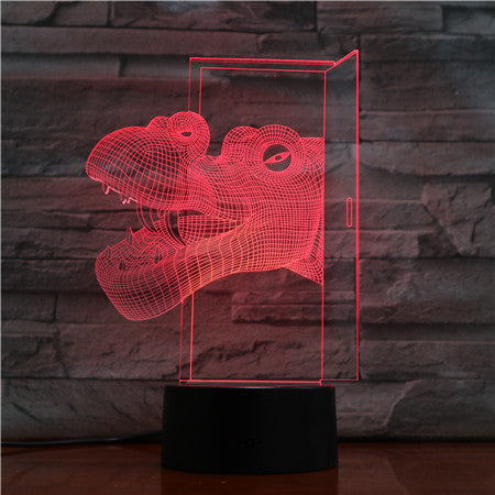 Hippo Head 3D LED Lamp USB Touch Remote Night Light Creative Animal Lamparas Home Bar Party Cool Table Beside Decoration 1512